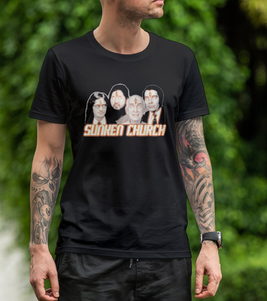 Ouija Macc Sunken Church With Four Figures And Symbol On Foreheads T-Shirt