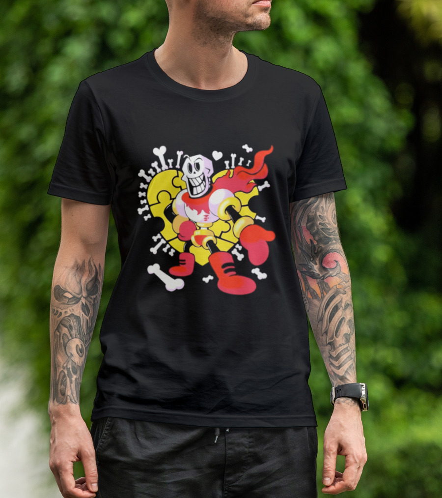 Papyrus Bonetrousle 10th Anniversary Undertale Puzzle Heart Skeleton T-Shirt