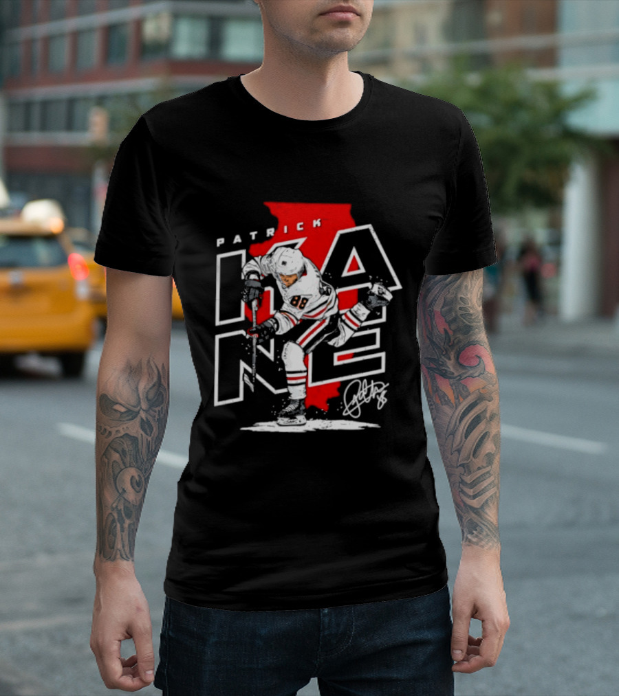 Patrick Kane 88 Chicago Blackhawks Illinois Hockey Player Signature T-Shirt