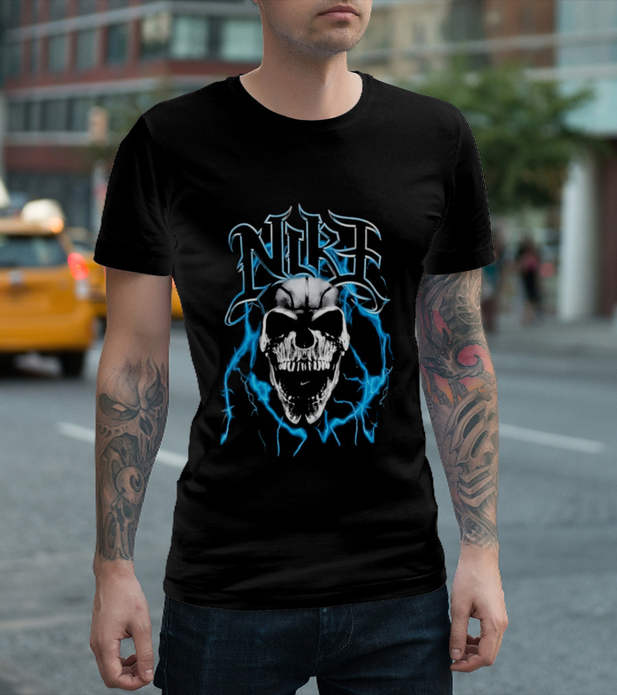 NRF Skull Blue Flames T-Shirt