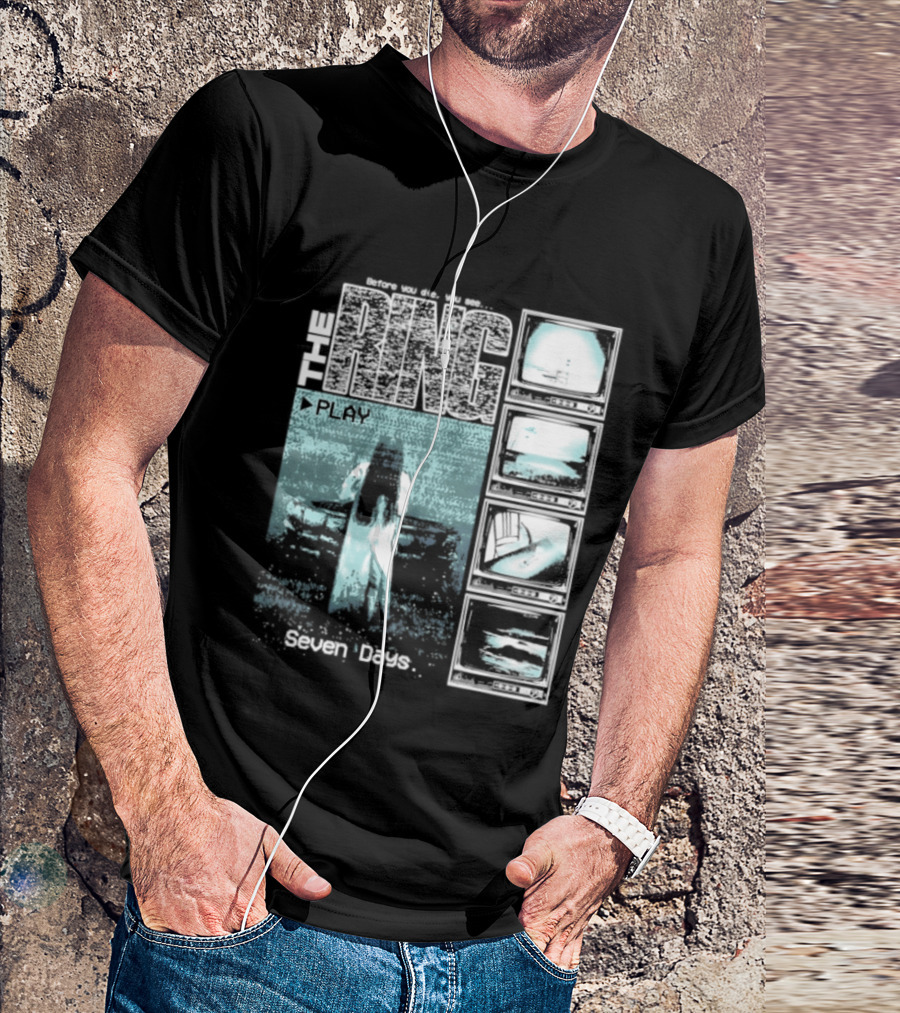 The Ring Seven Days Play Tape Iconic Horror Movie Scene T-Shirt
