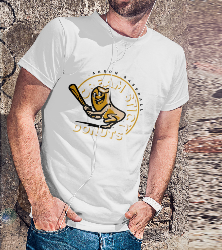Cream Stick Donuts Akron Baseball T-Shirt