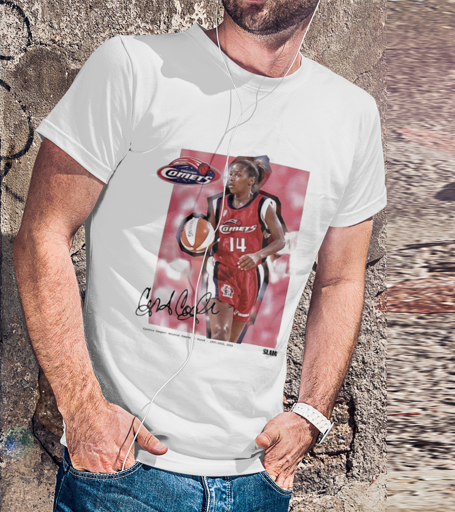 Cynthia Cooper Houston Comets 14 WNBA SLAM Legends T-Shirt