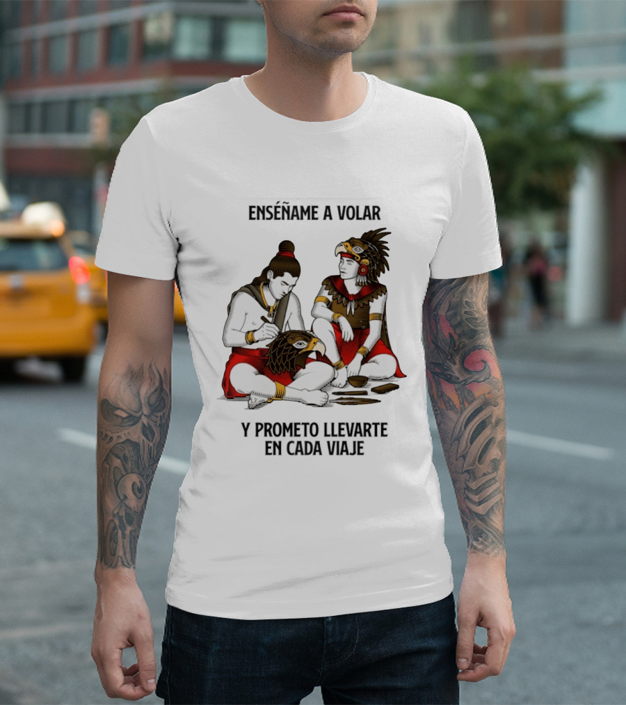 Enséñame A Volar Prometo Llevarte En Cada Viaje Guerrero Águila Guerrero Jaguar T-Shirt