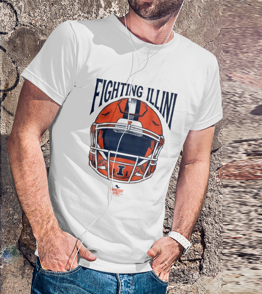 Fighting Illini 2026 Game Day Helmet Illinois Football T-Shirt