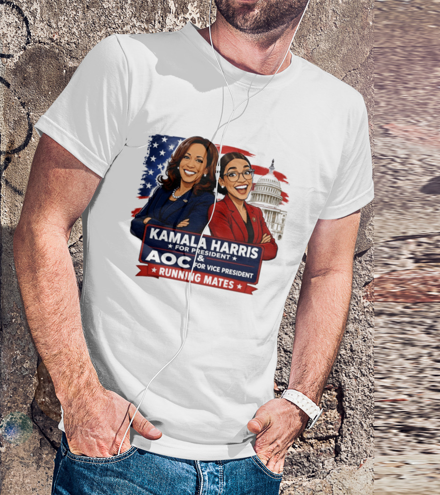 Kamala Harris For President AOC Vice President Running Mates Capitol T-Shirt