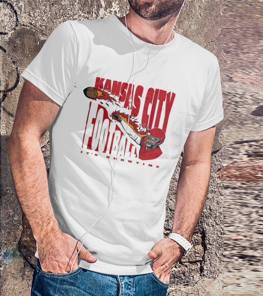 Kansas City Football It's Showtime Quarterback Fireball Pass T-Shirt
