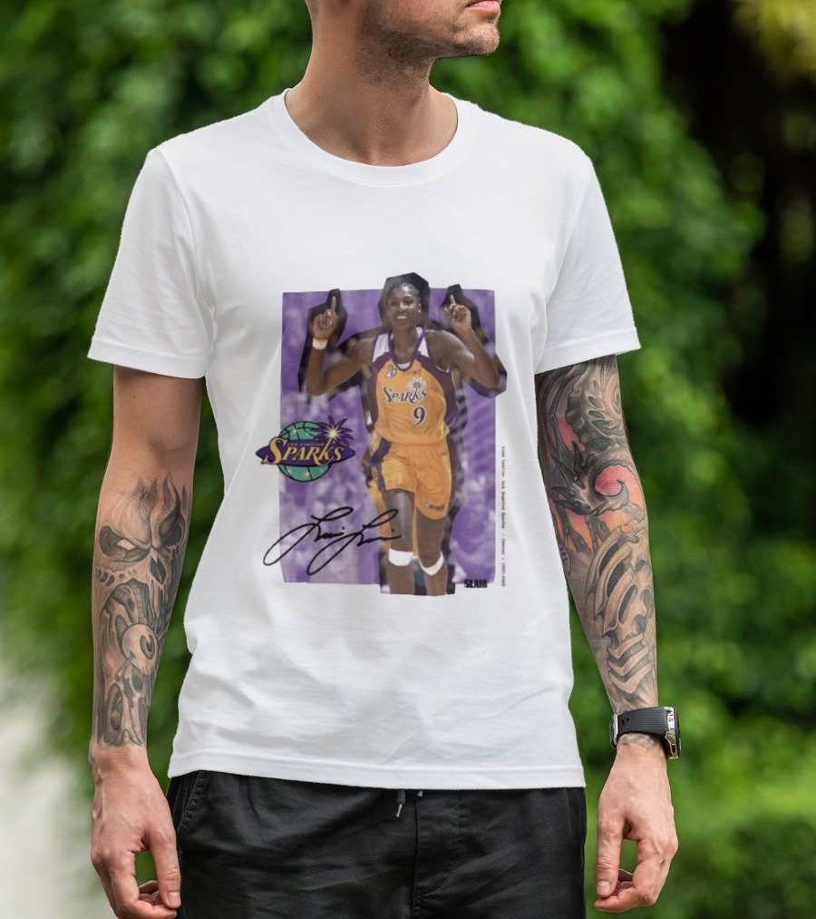Lisa Leslie Los Angeles Sparks No 9 1997 2009 SLAM Autographed Basketball Legend T-Shirt
