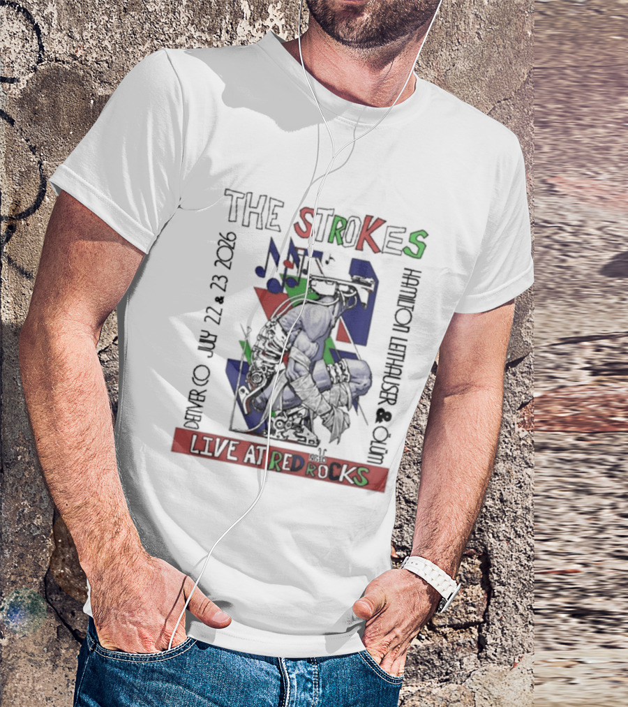 The Strokes Live At Red Rocks July 22 23 2016 Concert Morrison Colorado T-Shirt