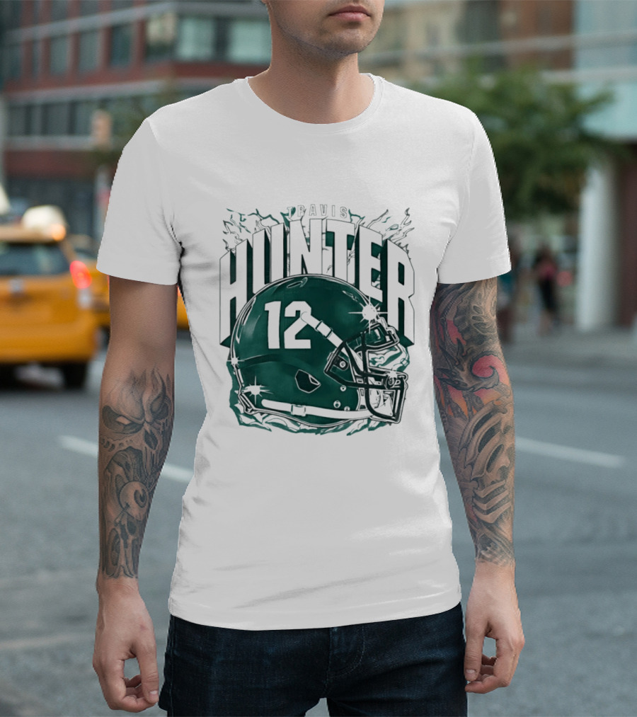 Travis Hunter 12 Helmet Jacksonville Jaguars Sports Fan T-Shirt