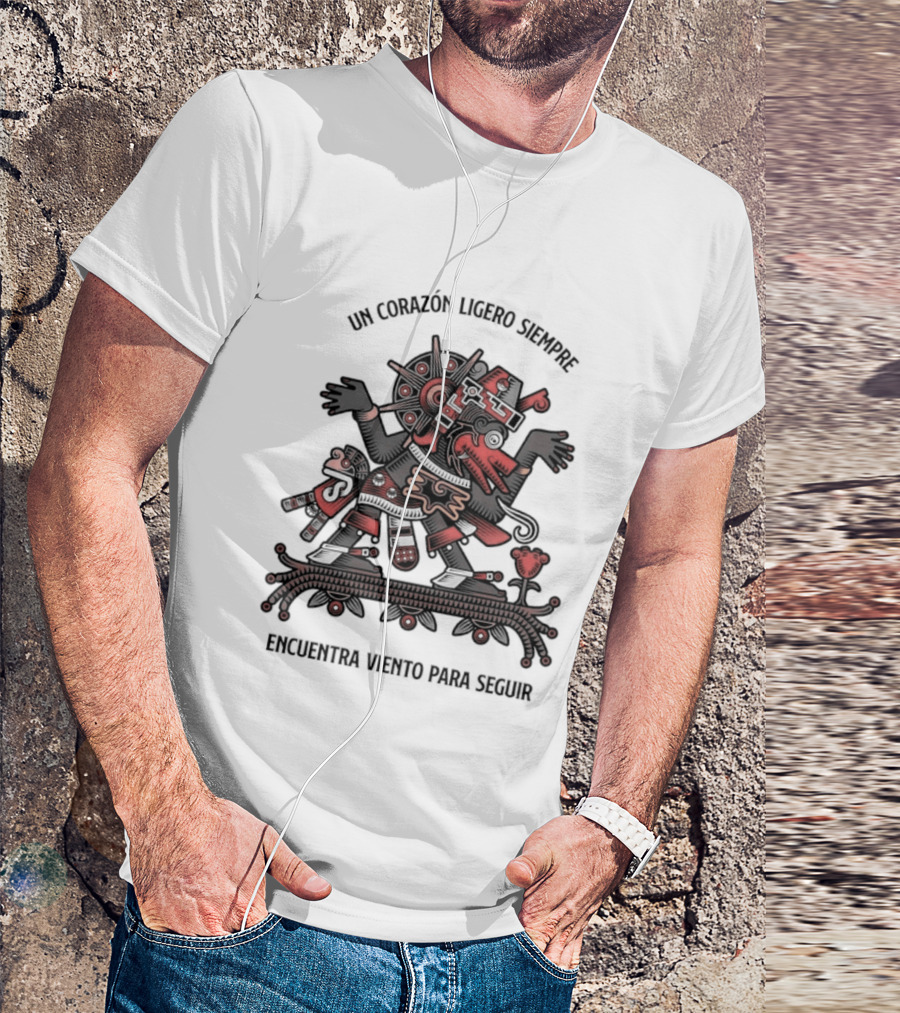 Un Corazón Ligero Siempre Encuentra Viento Para Seguir Aztec T-Shirt