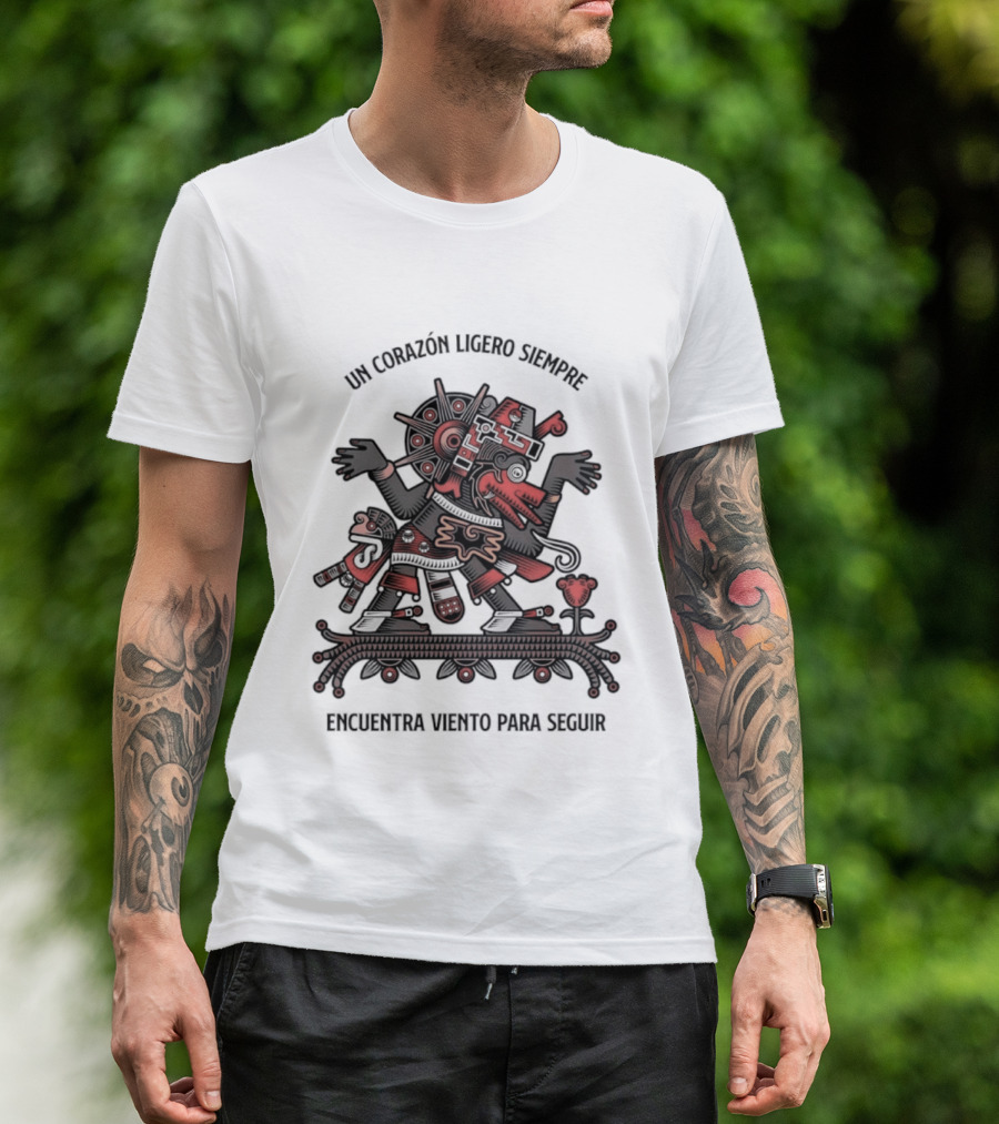 Un Corazón Ligero Siempre Encuentra Viento Para Seguir Aztec T-Shirt