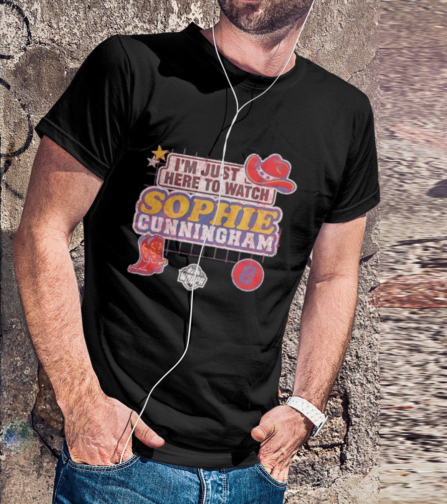 I'm Just Here To Sophie Cunningham WNBA Cowboys Hat Boots Star 8 T-Shirt