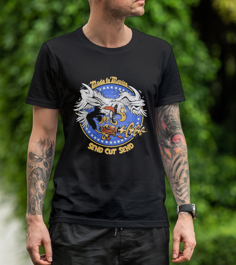 Made In 'Merica Eagle Send Cut Send Stars And Stripes T-Shirt