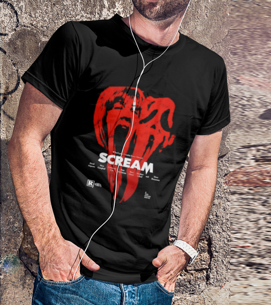 Scream What Is Your Favorite Scary Movie Blood Mask Painting T-Shirt