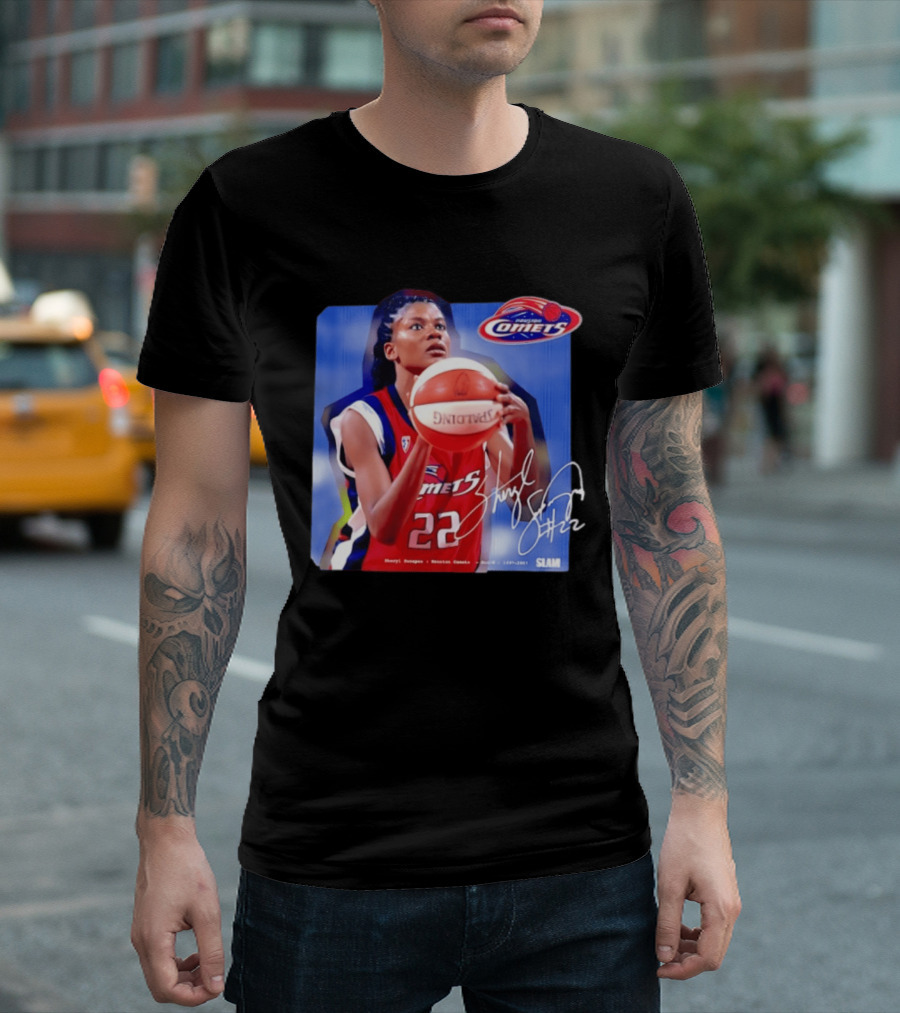 Sheryl Swoopes Houston Comets SLAM WNBA Legends 22 Spalding Basketball T-Shirt