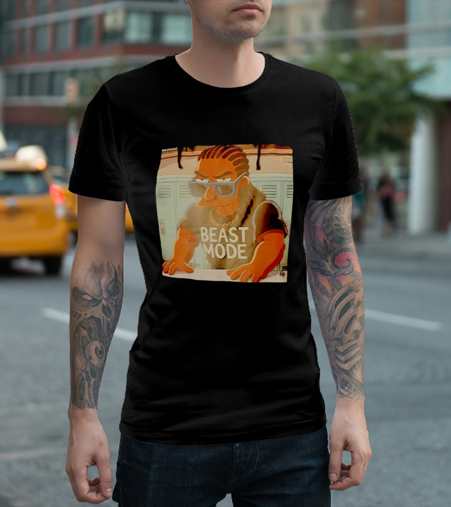 Simpson X Big Chrizzle Beast Mode Character In Sunglasses Locker Room Scene T-Shirt