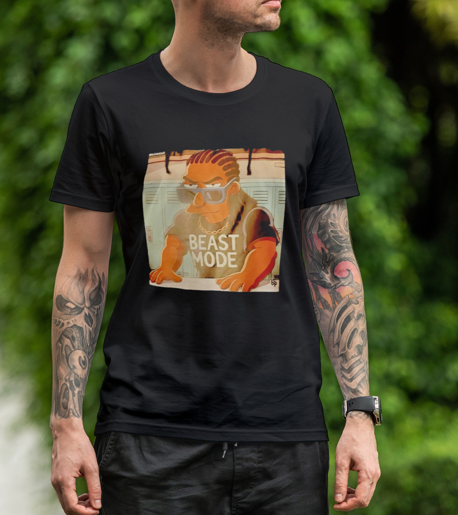 Simpson X Big Chrizzle Beast Mode Character In Sunglasses Locker Room Scene T-Shirt