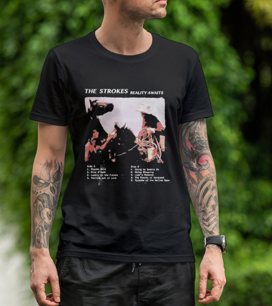 The Strokes Reality Awaits Tracklist Cowboy Imagery Future Nostalgia Space Cowboys T-Shirt