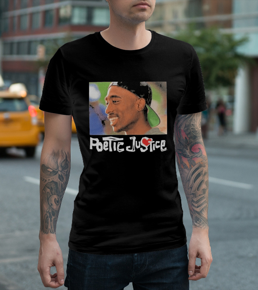 Tupac Poetic Justice Smiling Cap Backwards T-Shirt