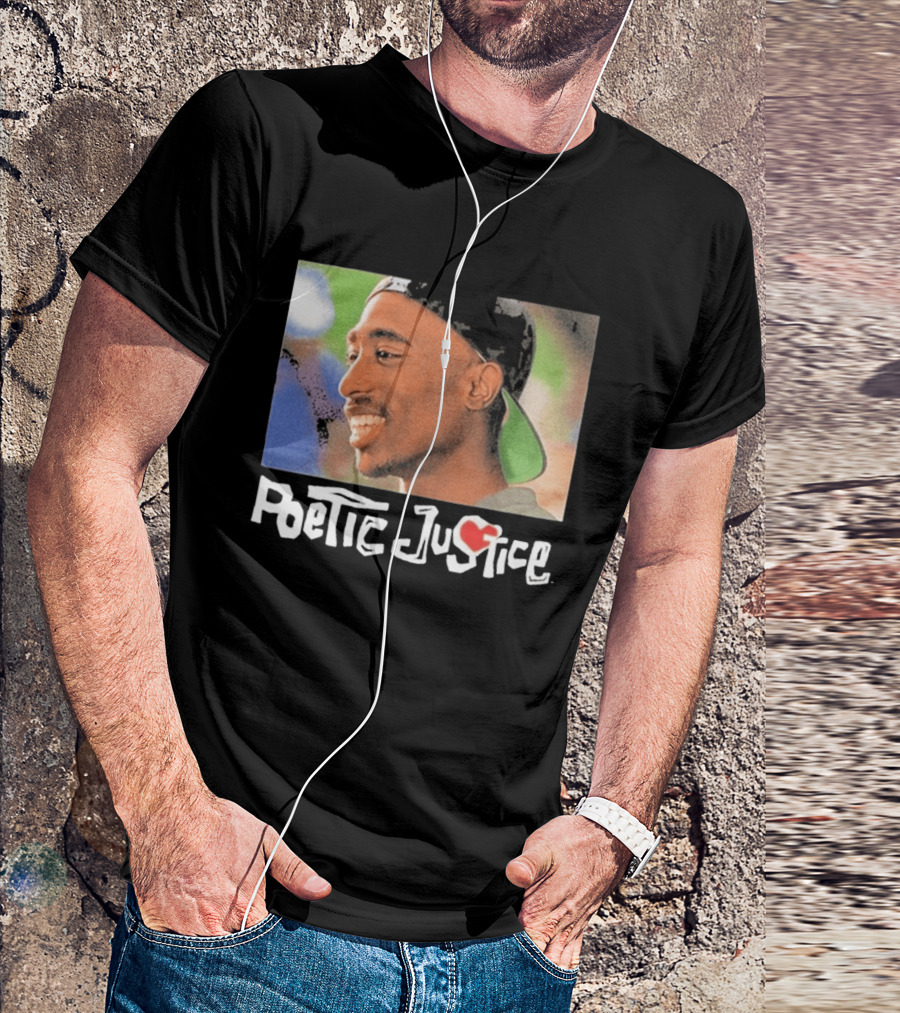 Tupac Poetic Justice Smiling Cap Backwards T-Shirt