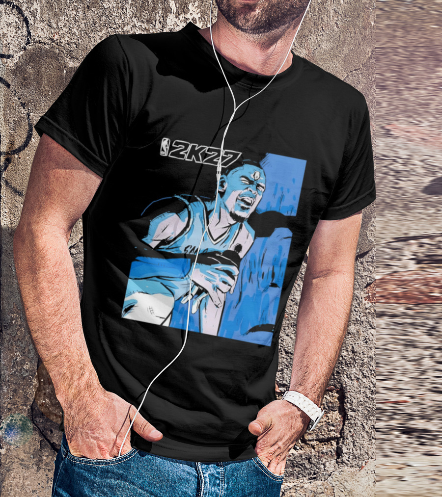 Victor Wembanyama NBA 2K27 Basketball Game Cover T-Shirt