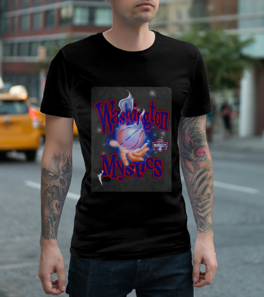 Washington Mystics WNBA Flaming Basketball Team Spirit T-Shirt