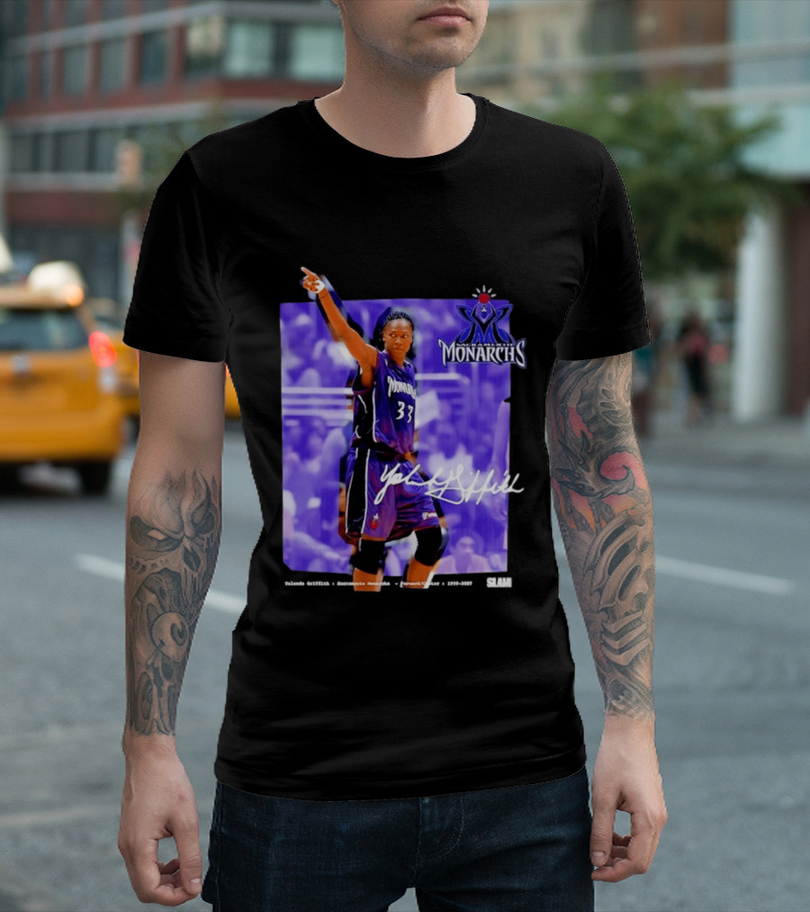 WNBA Yolanda Griffith 33 Sacramento Monarchs Basketball Legends T-Shirt