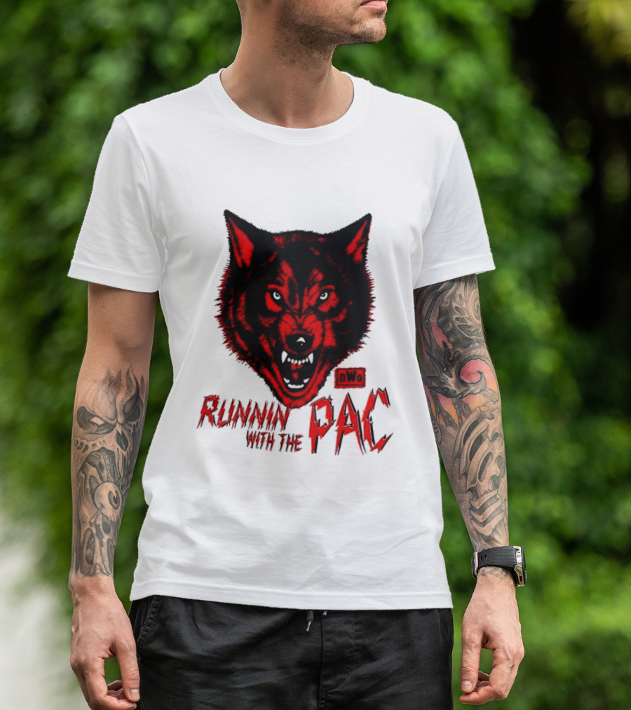 Runnin With The Pac Wolf NWo New World Order 2 Sided T-Shirt