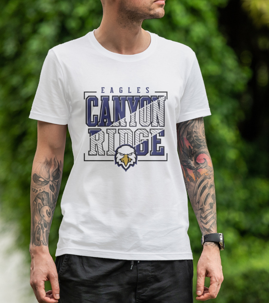 Canyon Ridge Eagles Crown Trio Slanted Lines Head T-Shirt