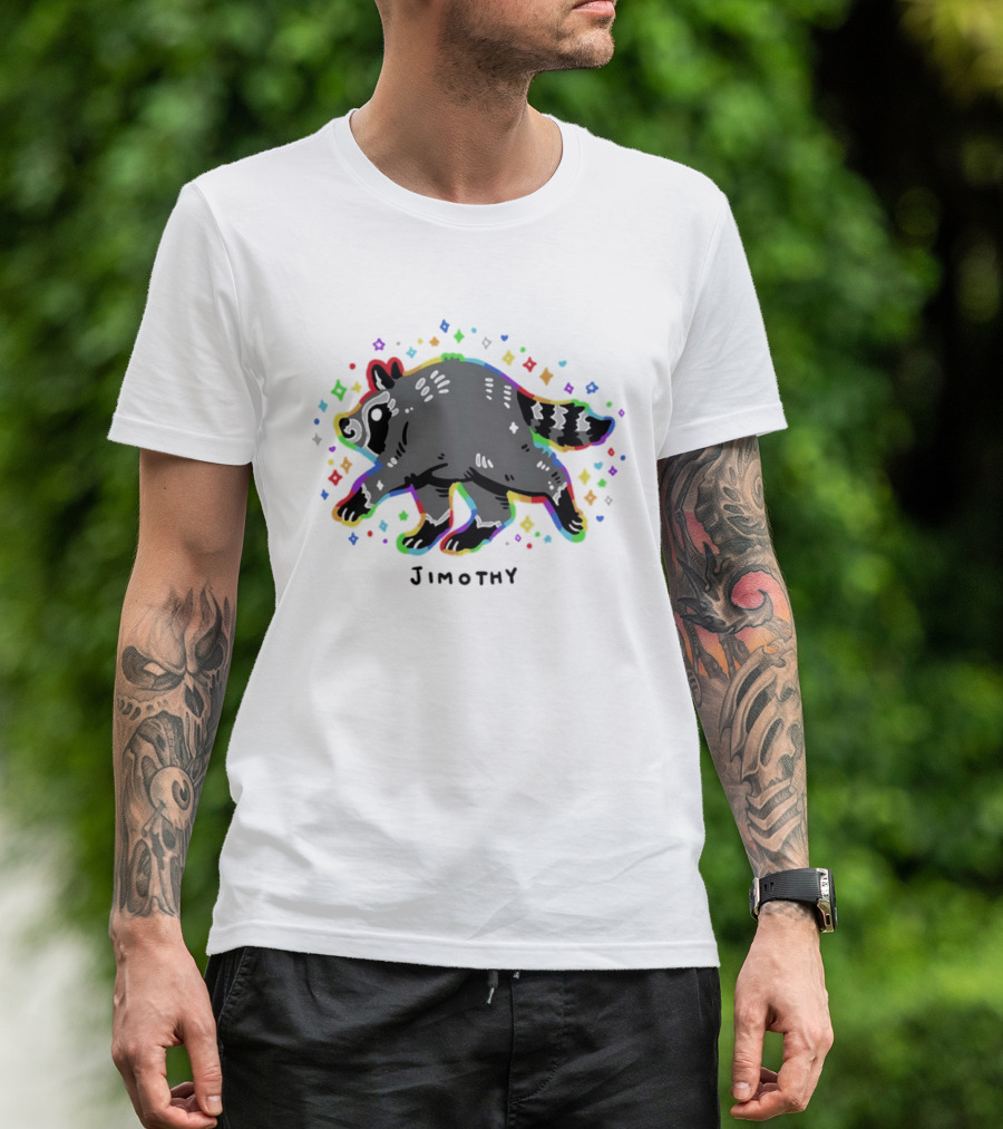 Jimothy Raccoon Trash Panda Colorful Rainbow T-Shirt