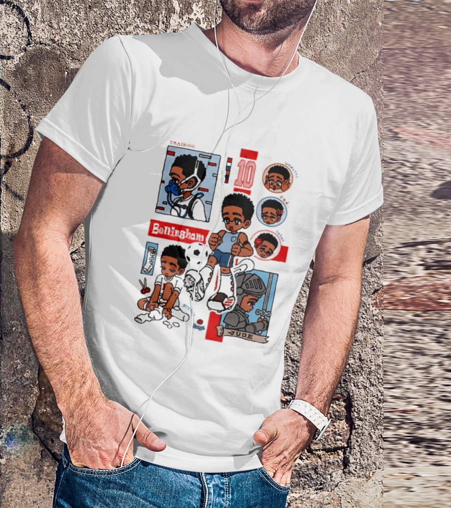 Jude Bellingham Kawaii Cartoon Soccer Training Armor Emotions T-Shirt
