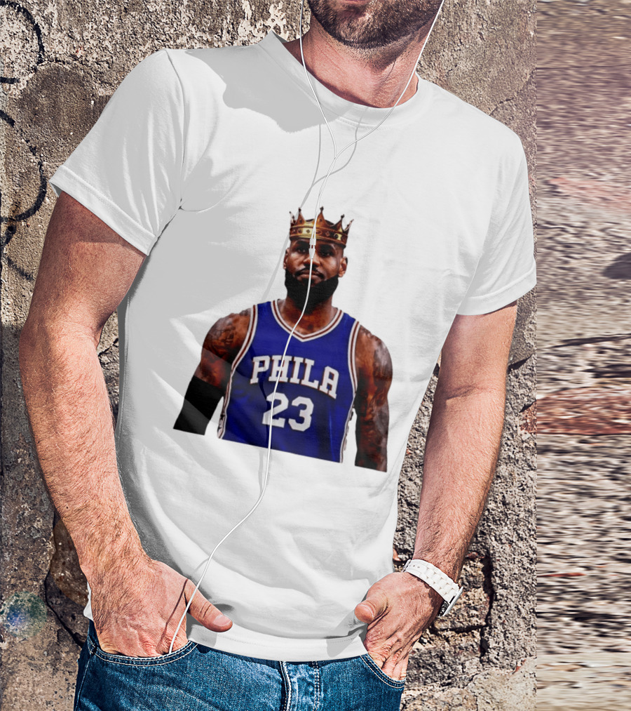 Lebron James 23 Phila Basketball King With Crown T-Shirt
