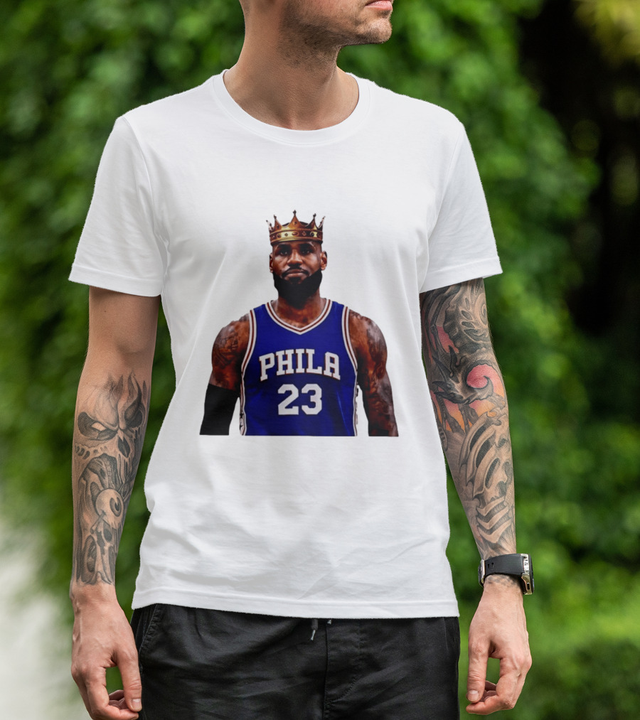 Lebron James 23 Phila Basketball King With Crown T-Shirt