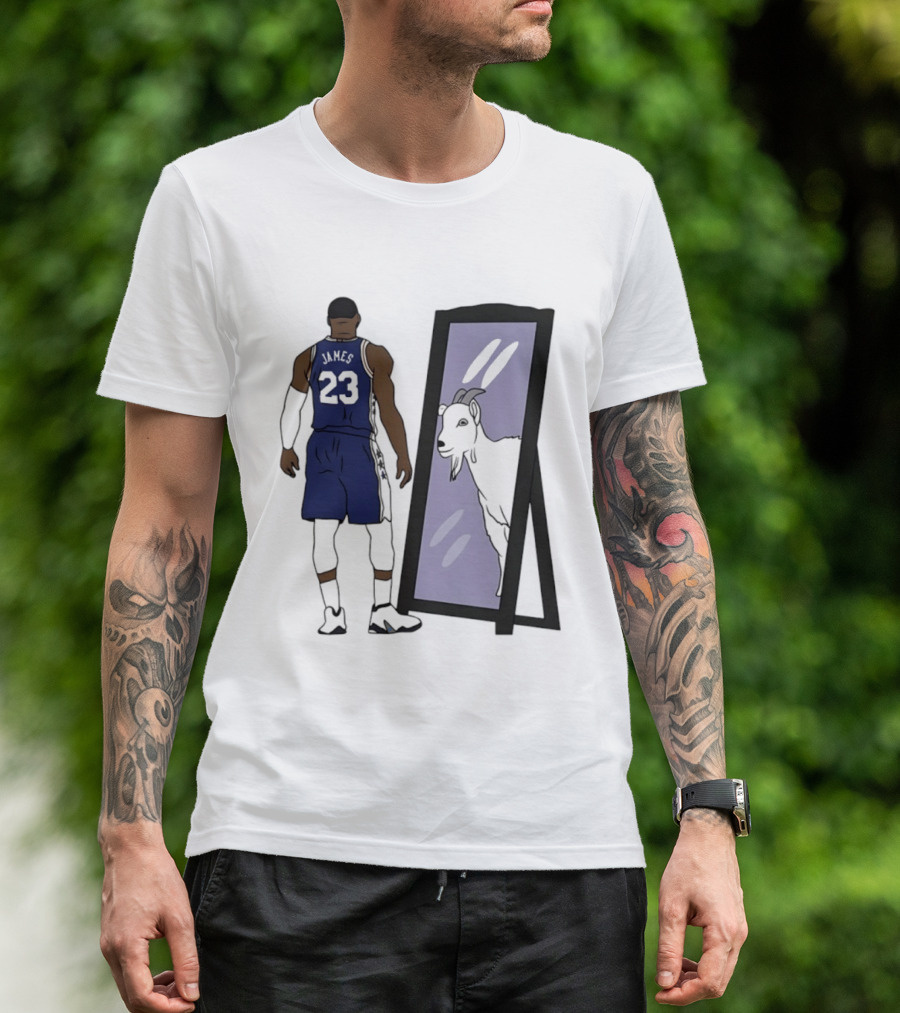 LeBron James Mirror 23 GOAT Reflection Philadelphia 76ers T-Shirt