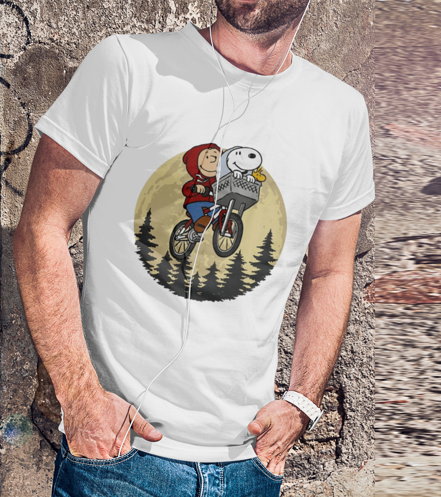 Moon Ride Snoopy And Charlie Brown Bicycle Adventure T-Shirt