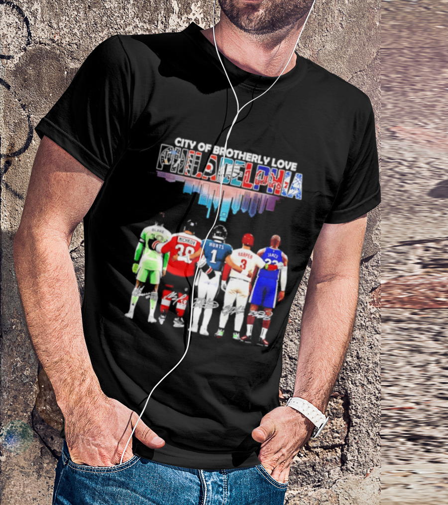 City Of Brotherly Love Philadelphia Skyline James Harper Hurts Blake Michkov T-Shirt