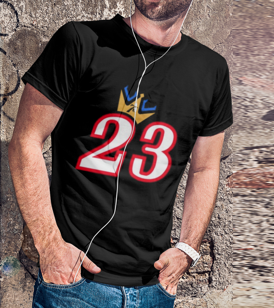 LeBron James 23 King Crown Philadelphia 76ers T-Shirt