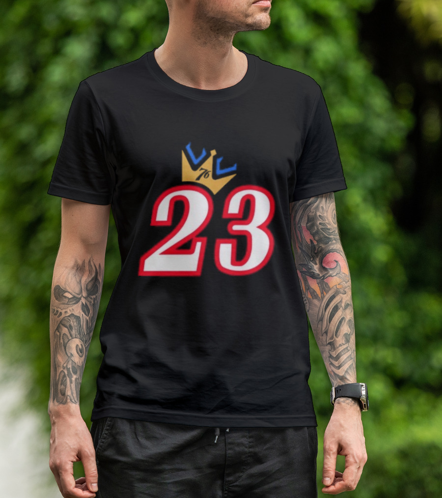 LeBron James 23 King Crown Philadelphia 76ers T-Shirt