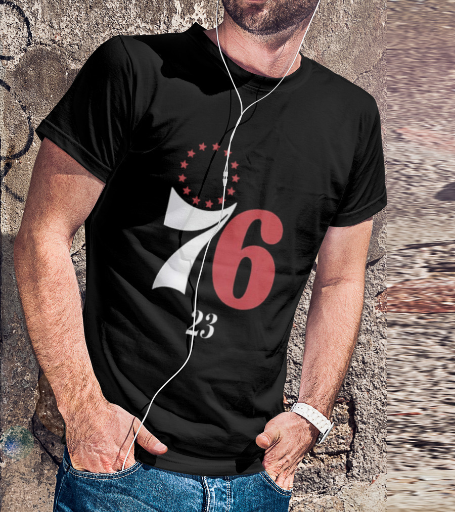 LeBron James Philadelphia 76ers Red In The Paint 23 Number 76 Stars T-Shirt