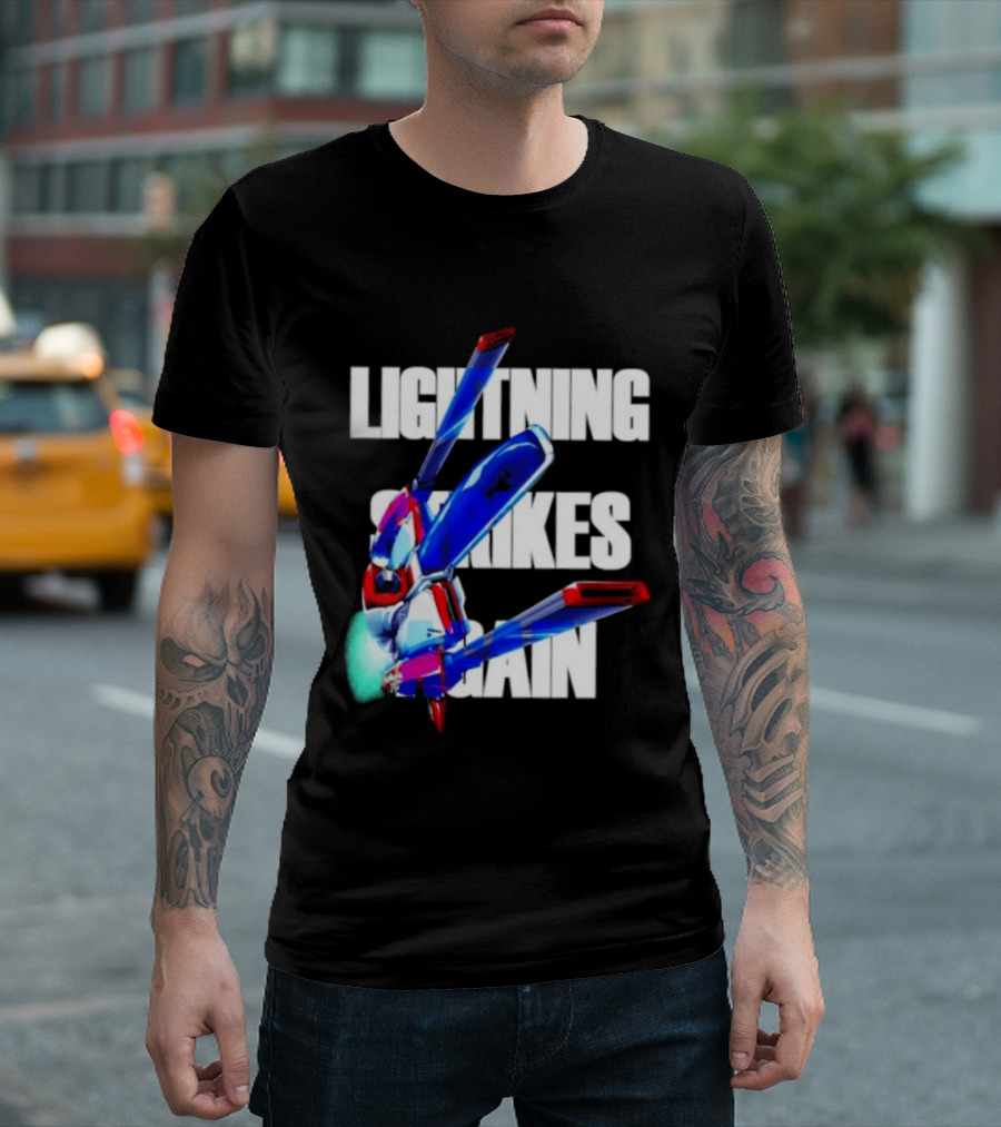 Lightning Strikes Again Gundam Mecha Robot T-Shirt