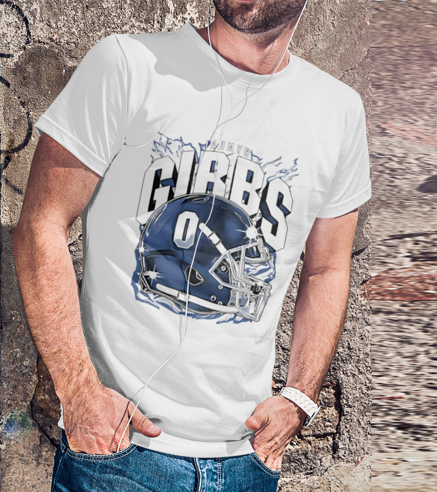 Jahmyr Gibbs 0 Detroit Lions Football Helmet 2026 GIBBS T-Shirt