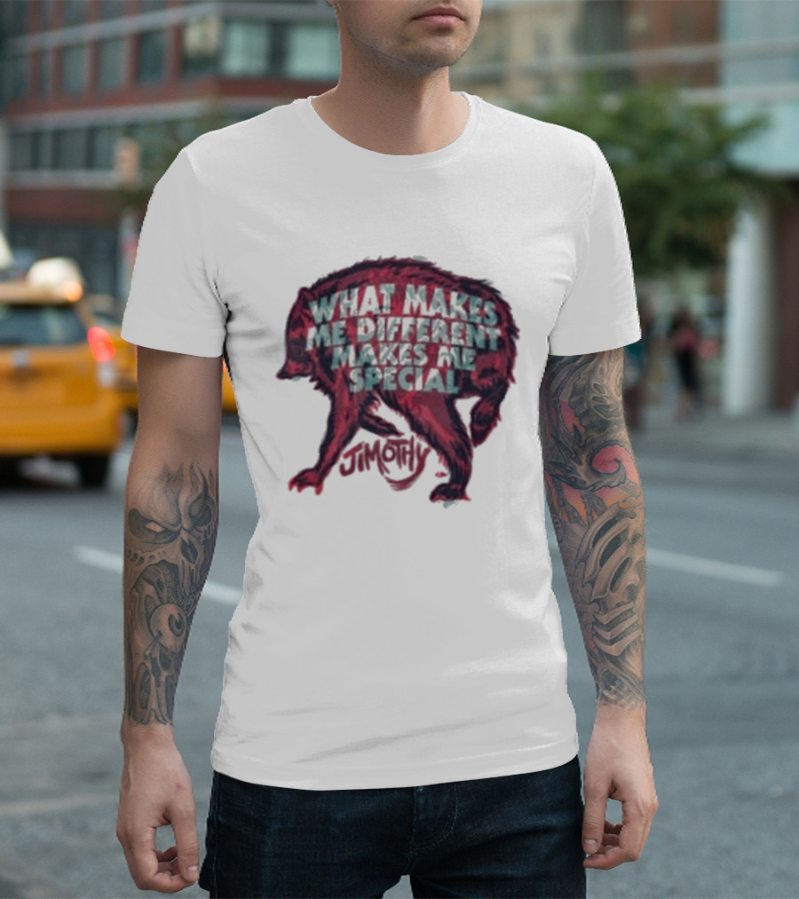 Jimothy What Makes Me Different Makes Me Special Wolf T-Shirt