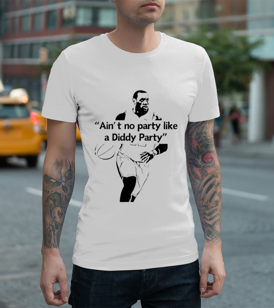 Ain't No Party Like A Diddy Party Basketball Player Silhouette With Ball T-Shirt