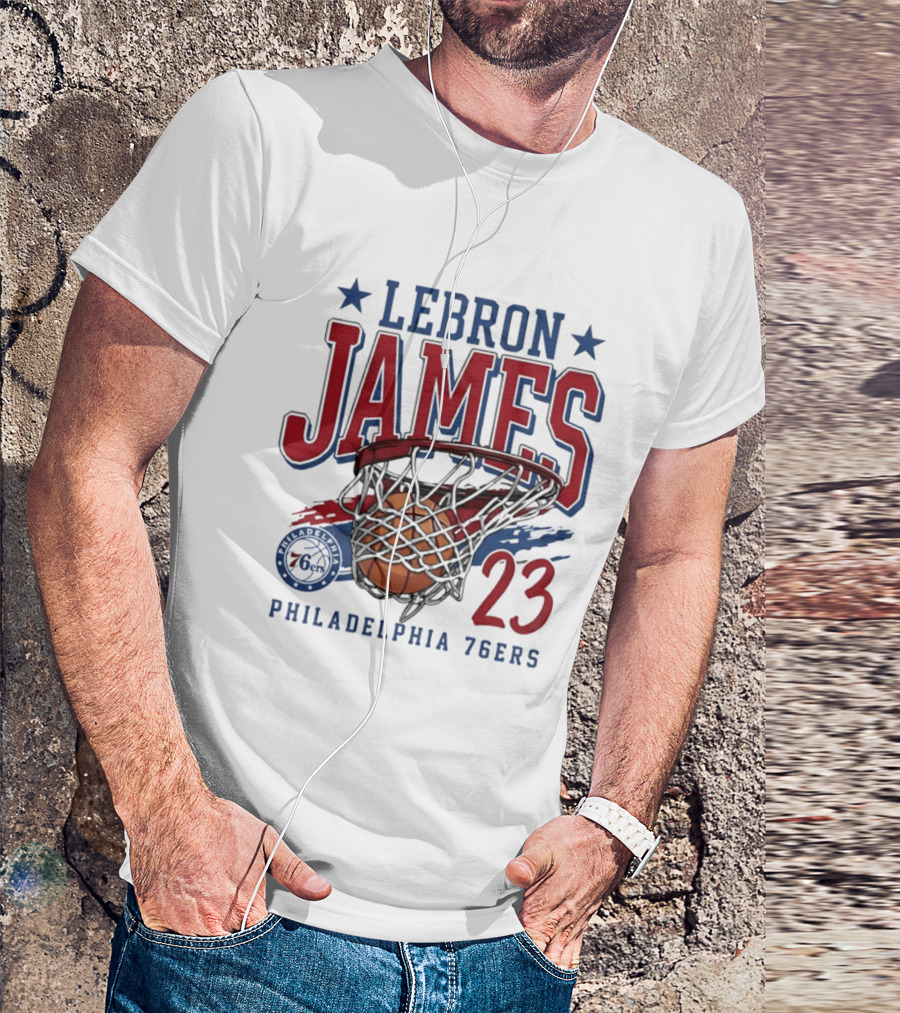 LeBron James Basketball 23 Hoop Philadelphia 76ers T-Shirt