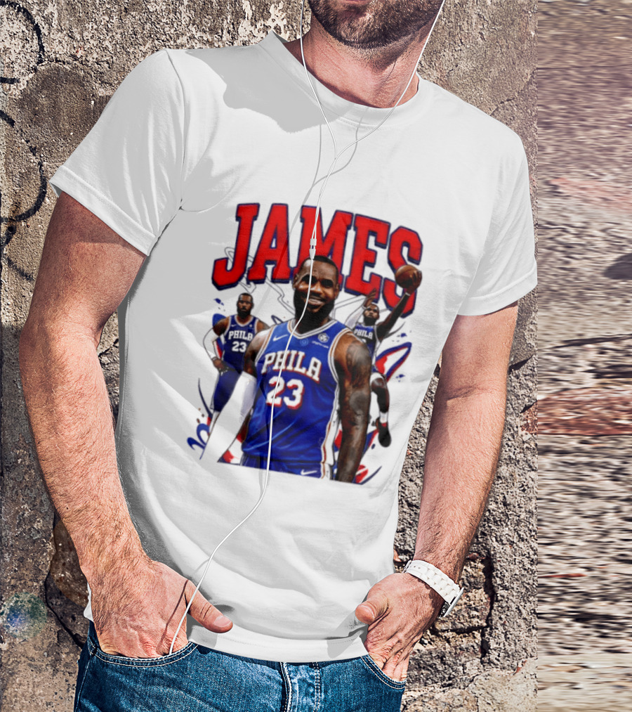 Philadelphia 76ers LeBron James 2026 Basketball Player T-Shirt