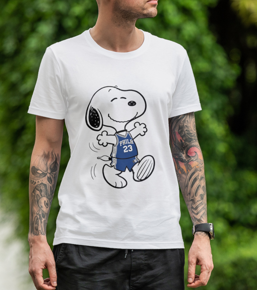Snoopy Philly 23 Basketball Peanuts X LeBron James Philadelphia Sixer T-Shirt