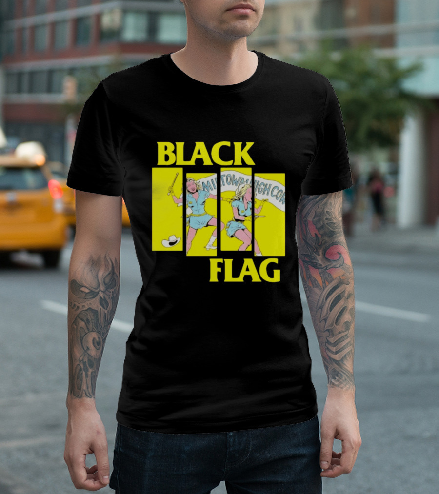Black Flag Midtown High Comix Punk Rock Mid 20th Century T-Shirt