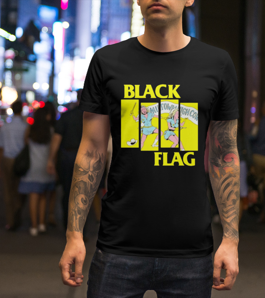 Black Flag Midtown High Comix Punk Rock Mid 20th Century T-Shirt