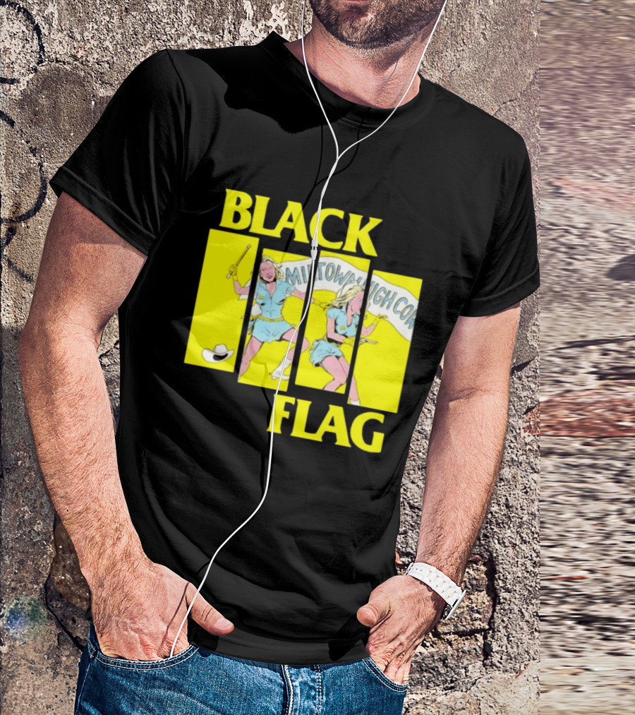 Black Flag Midtown High Comix Punk Rock Mid 20th Century T-Shirt